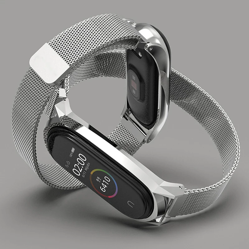 Stylish Stainless Steel Strap for Xiaomi Mi Band