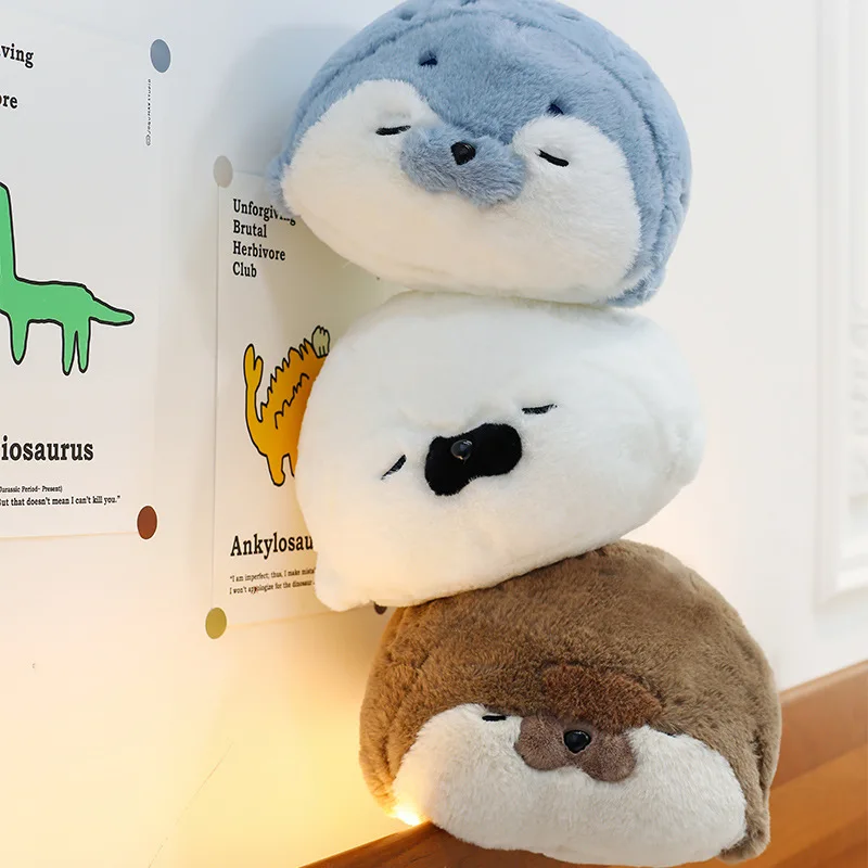 New Seal Plush Toy Soft Pillow Lifelike Stuffed Marine Life Sea Otter Soft Doll Simulation Seal Cushion Christmas Birthday Gift 6