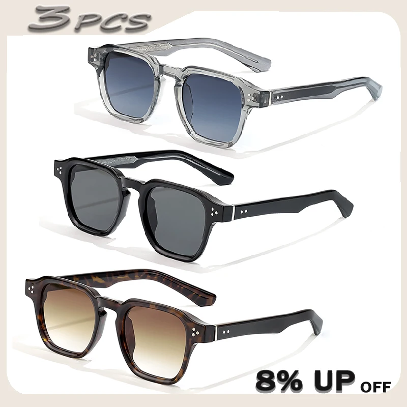 1/2/3 Pcs Großhandel Neue Mode Sonnenbrillen Männer Klassische Quadratische Sonnenbrille Party Im Freien Urlaub Reise Brillen