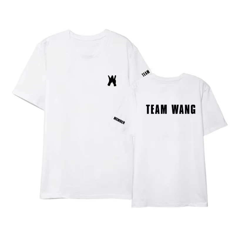 Kpop GOT7 Jackson Team Wang Printed Cotton Thin Pullover Short Sleeve Summer Casual Shirt for Men Women Streetwear