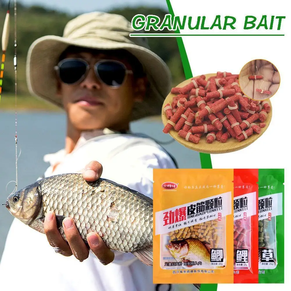 100 Pz Esca Granulare 25G Pellet Hook Up Crocian Carp Cibo Insetto Pesca Formula Pesca Particelle Set Hollow Feed Lure Odore T8B4