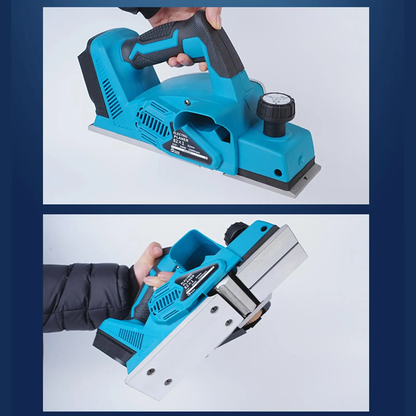 Cordless Bench Planer Portable Adjustable Depth Wood Planing Machine for Home DIY Carpentry Woodworking Tabletop Projects