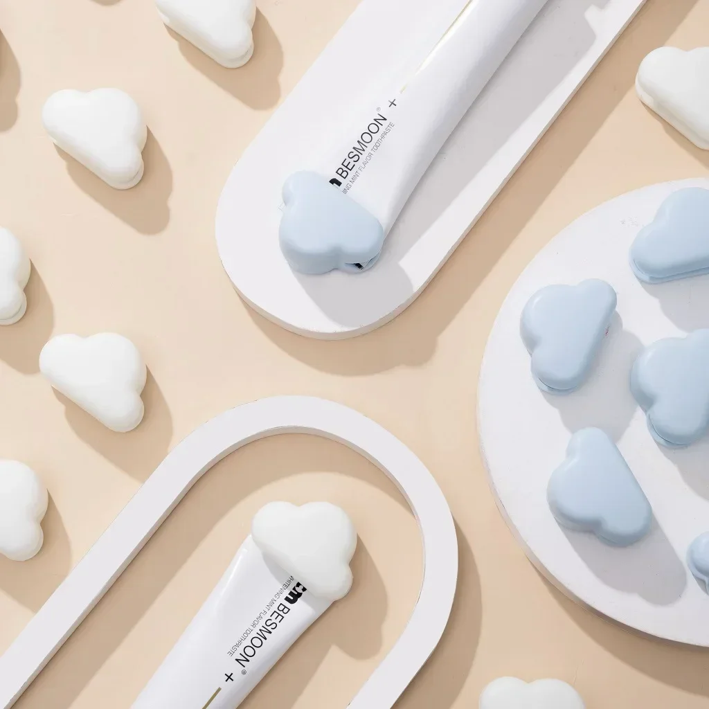 Cute Cloud Toothpaste Holder Hanger Self Adhesive Facial Cleanser Clip Multifunctional Toothpaste Storage Rack Bathroom Supplies toothbrush holder toothpaste dispenser