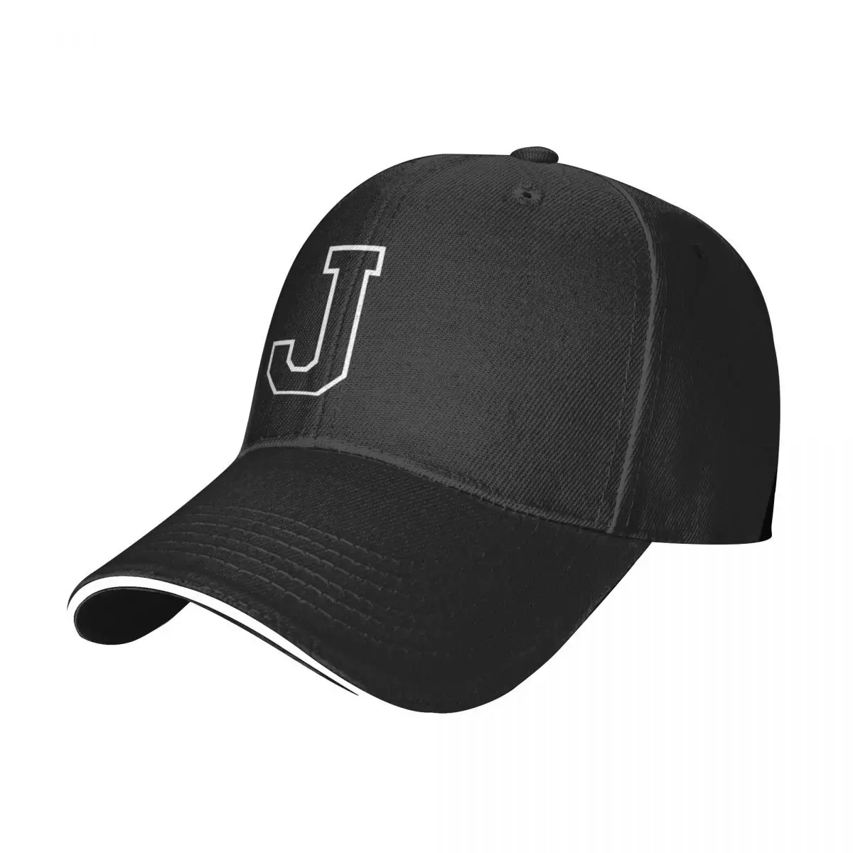 

White Black Initial Letter J Printing Baseball Cap For Women Sport High-end Womens Snapback Caps Hip Hop Street Tide Hats