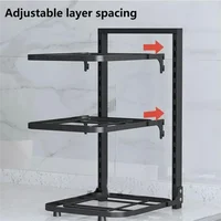 Étagère de rangement de cuisine en acier inoxydable, armoire de sol, pot d'angle de table, fournitures de rangement de cuisine T1, 2 couches, 3/4 couches 5