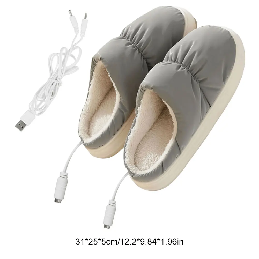 USB Heating Slippers Breathable Foot Warmer Boots Dry Feet Electric Foot Warmer Adjustable Temperature Winter Heated Boots