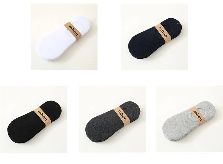5 Pairs Unisex Invisible Boat Socks Summer Breathable Plain Color Soft Ankle Socks Casual Business Sport No-Show Socks