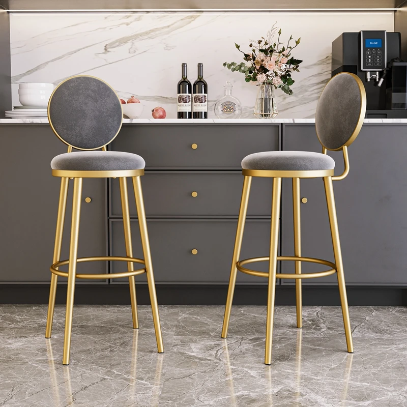 

Metal Accent Barstools Make Up Accent Nordic Modern Ergonomic Minimalist Aesthetic Dining Chairs Counter Height Chaise Furniture