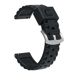 Premium Soft Silicone Smart Watch Sport Band - Quick Release Fitness Bracelet Replacement Accessory - 20MM (Black)