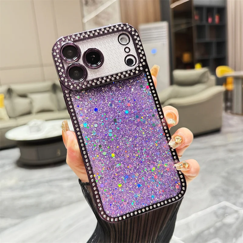 Sparkling Diamond Glitter Sequin Bling Phone Case - Shockproof Air Soft Silicone Duo Cover