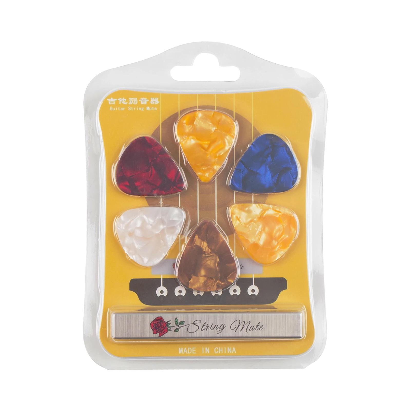 기타 현악기 뮤트 댐퍼 6 PCS 셀룰로이드 기타 픽업 기타 사운드 흡수 쿠션 패드 소음 감소 실용 액세서리