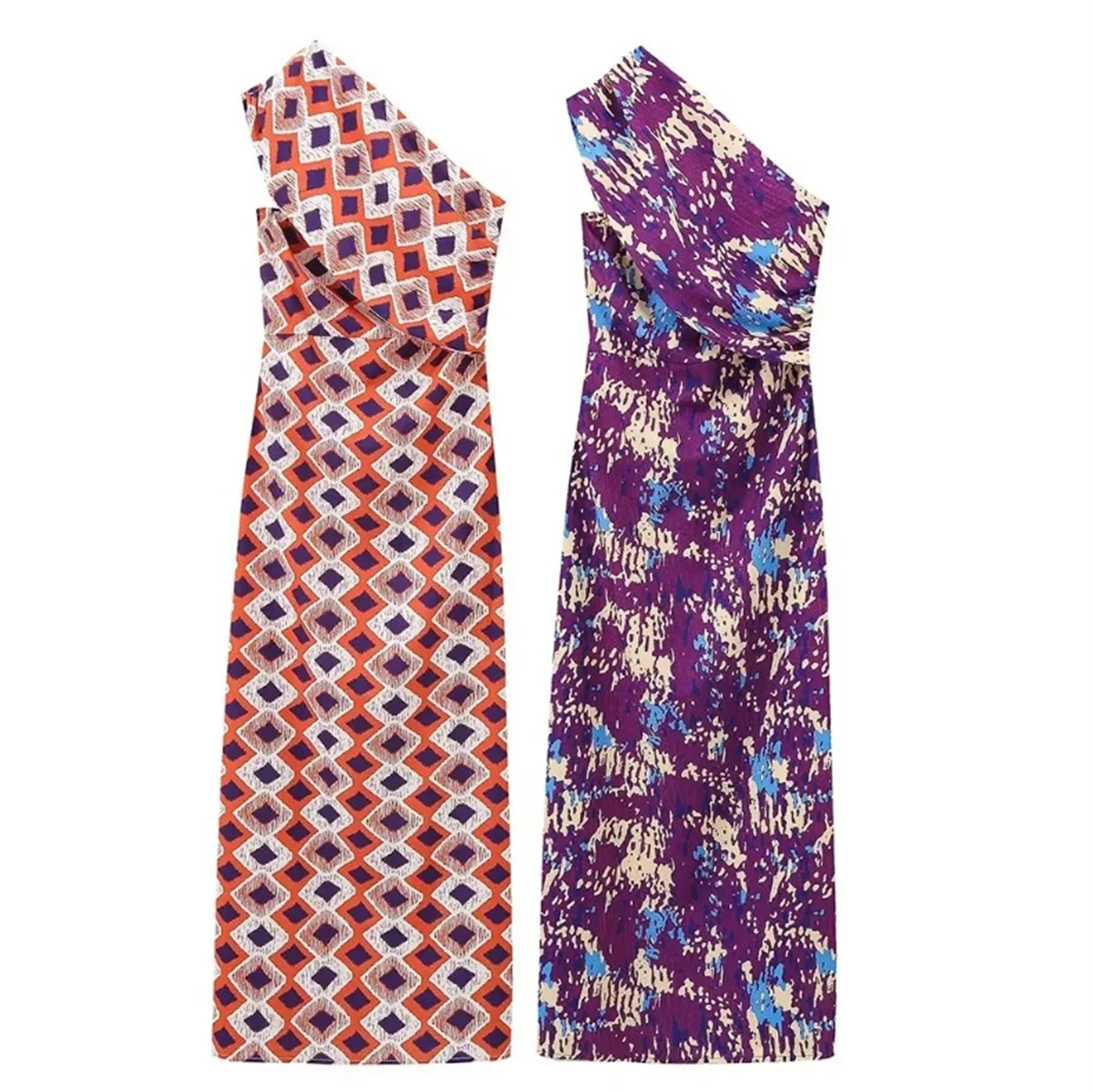 Women Fashion Multi-color Printed Flower Dress Sexy Sleeveless Midi Dresses Ladies Slim Elegant Birthday Party Club Sundress