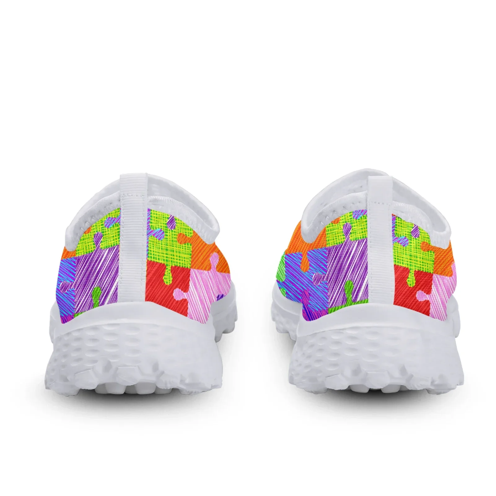 Autism Awareness Themed Design Mesh Shoes Comfortable Leisure Shoes Breathable Casual Sneakers Soft Soled Shoes