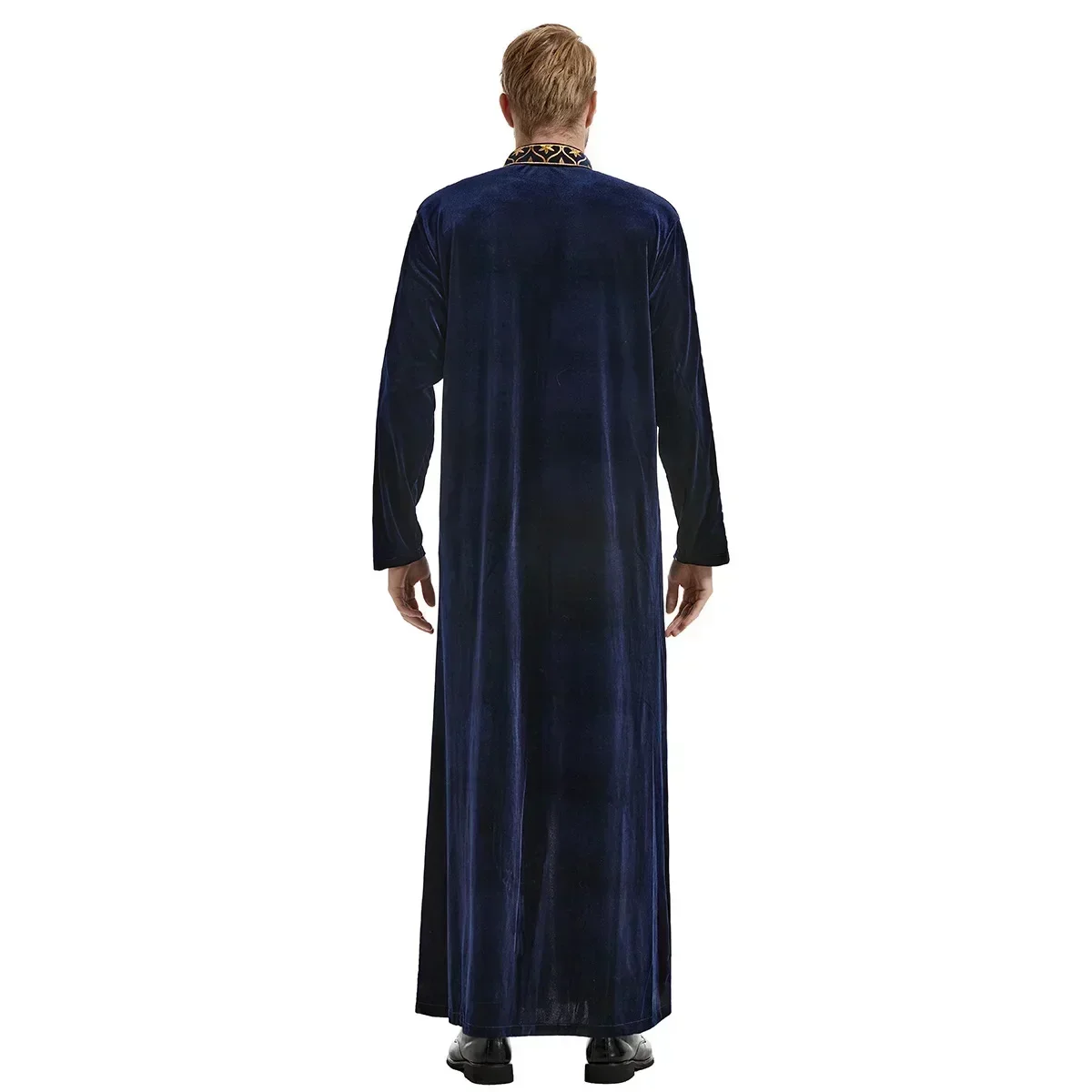 Men's Muslim caftan jeleba Stand Collar Thobe Long Sleeves Islamic dresses Robe Kaftan Length Abaya arab Galabia clothes sets