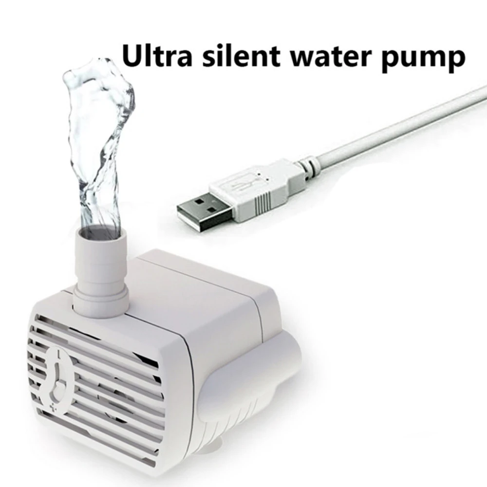 Cat Water Dispenser Pump USB Fish Tank Aquarium Drinking Fountain Submersible Pet Pond Supplies |