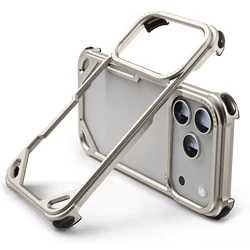 Sleek Metal Phone Case - Ultra - Thin, Minimalist Design with Wireless Charging Compatibility - iPhone 17 Pro (Titanium)