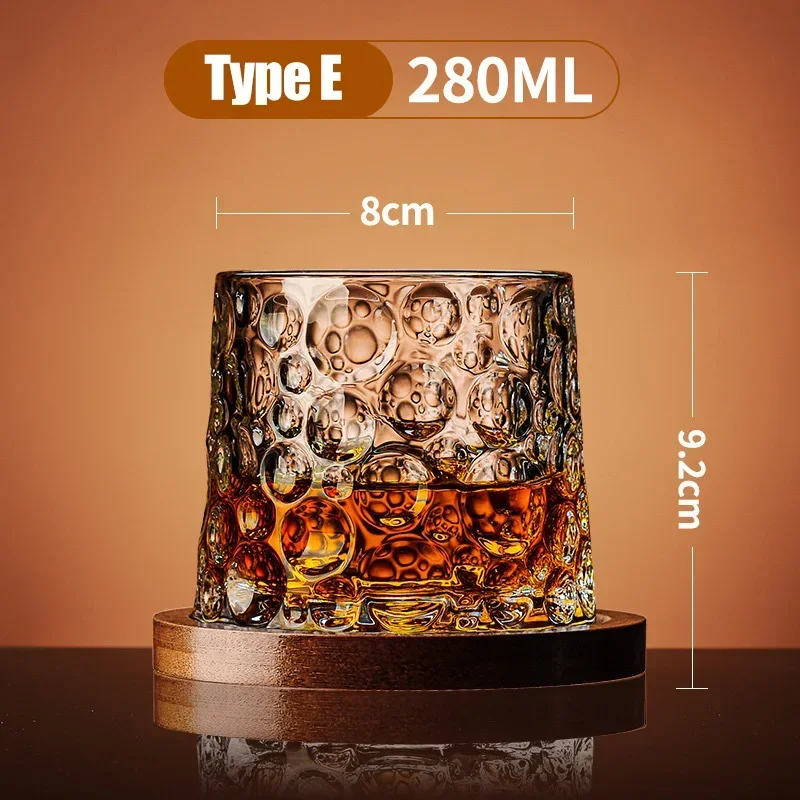Rotating Crystal Tumbler Whiskey Glass