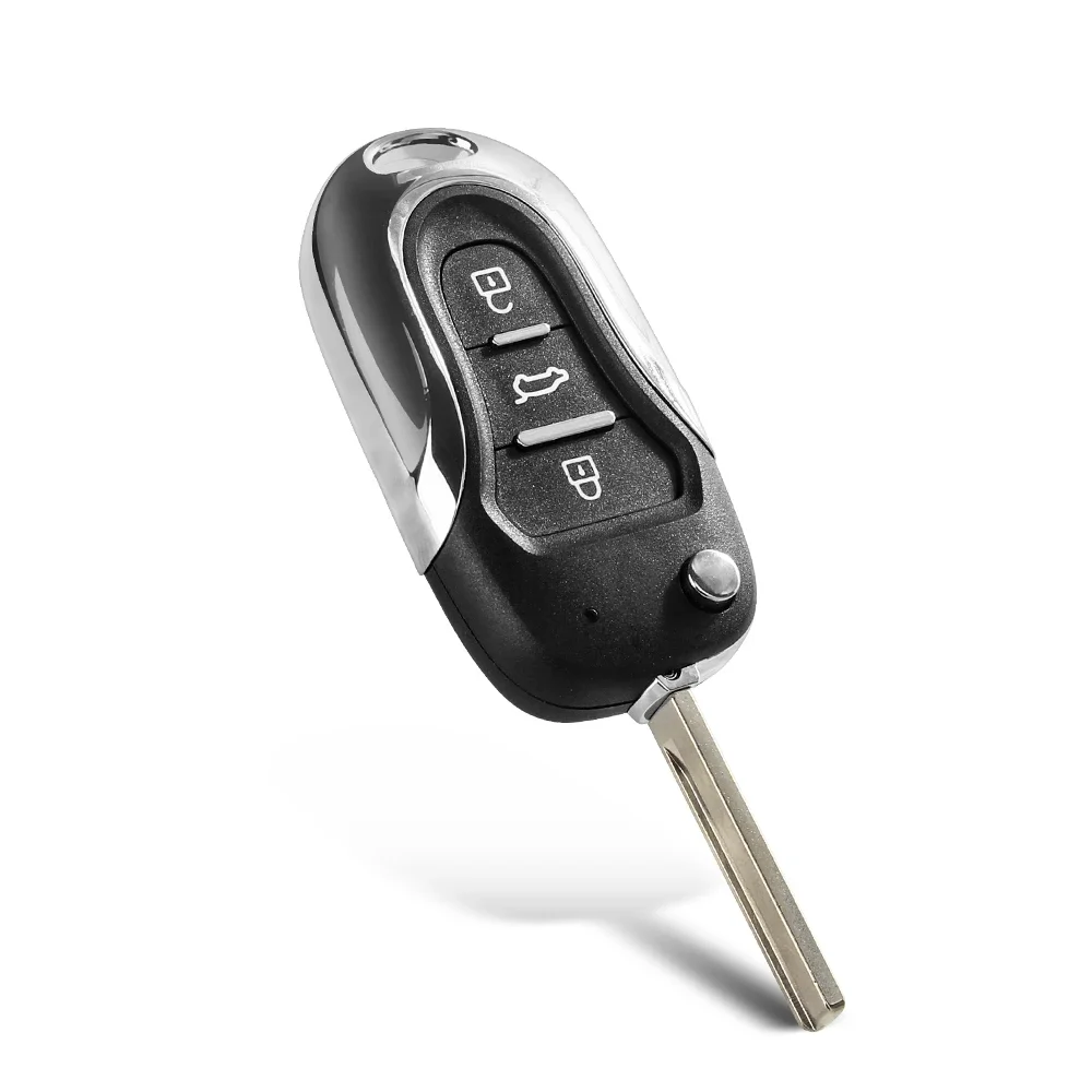 KEYYOU Replacement Folding Modified Car Key Case - 3 Buttons