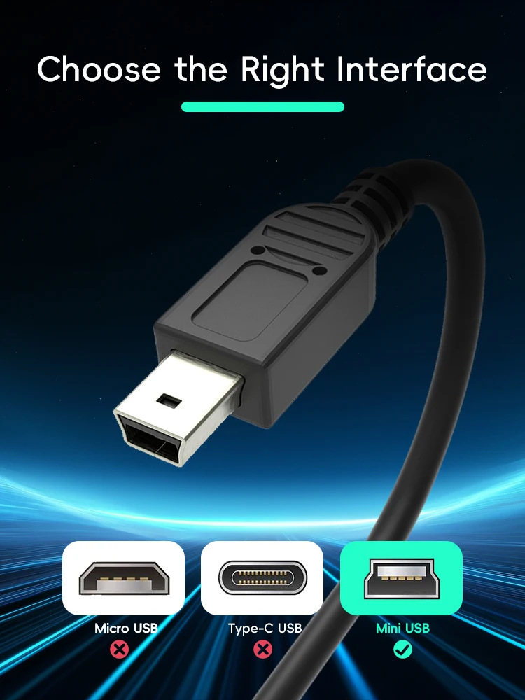 데이터 프로그 USB A to 미니 B 5핀 케이블 고속 충전 및 데이터 전송 라인 GP2X F200/Wiz PS3 컨트롤러 PSP 시리즈 NDSi용