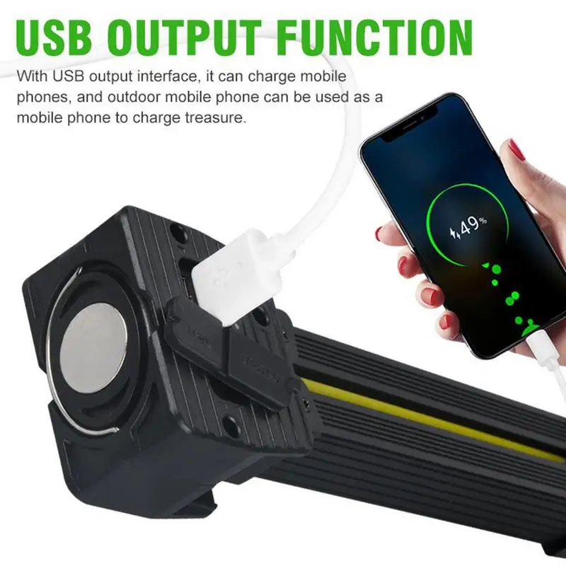 Camping Magnetic Light for tent Portable Magnet Led Posing Lamps Waterproof For Gym 7-grades Rechargeable 180 Degree Folding