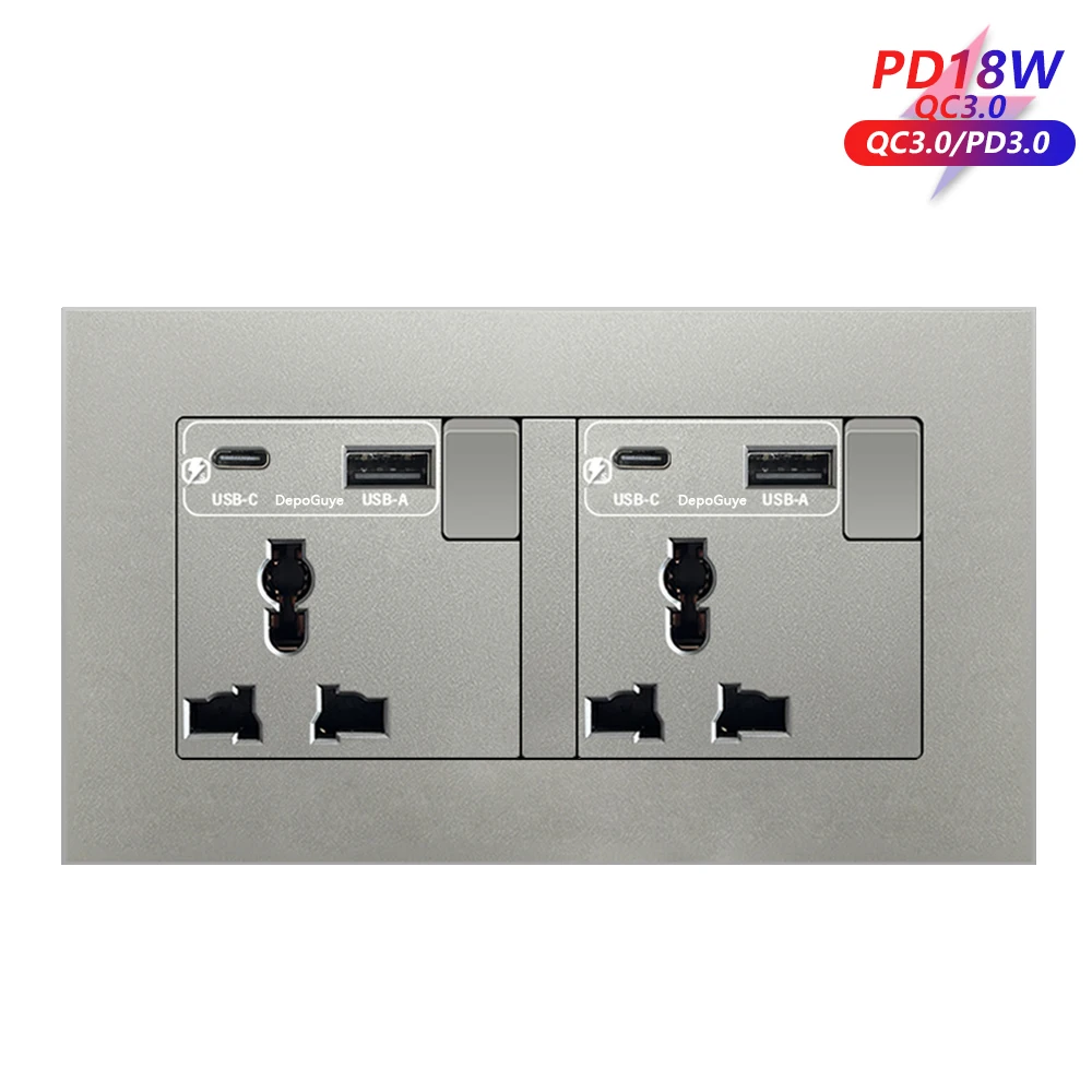 Dual 3Pin-AC-18W-Gre