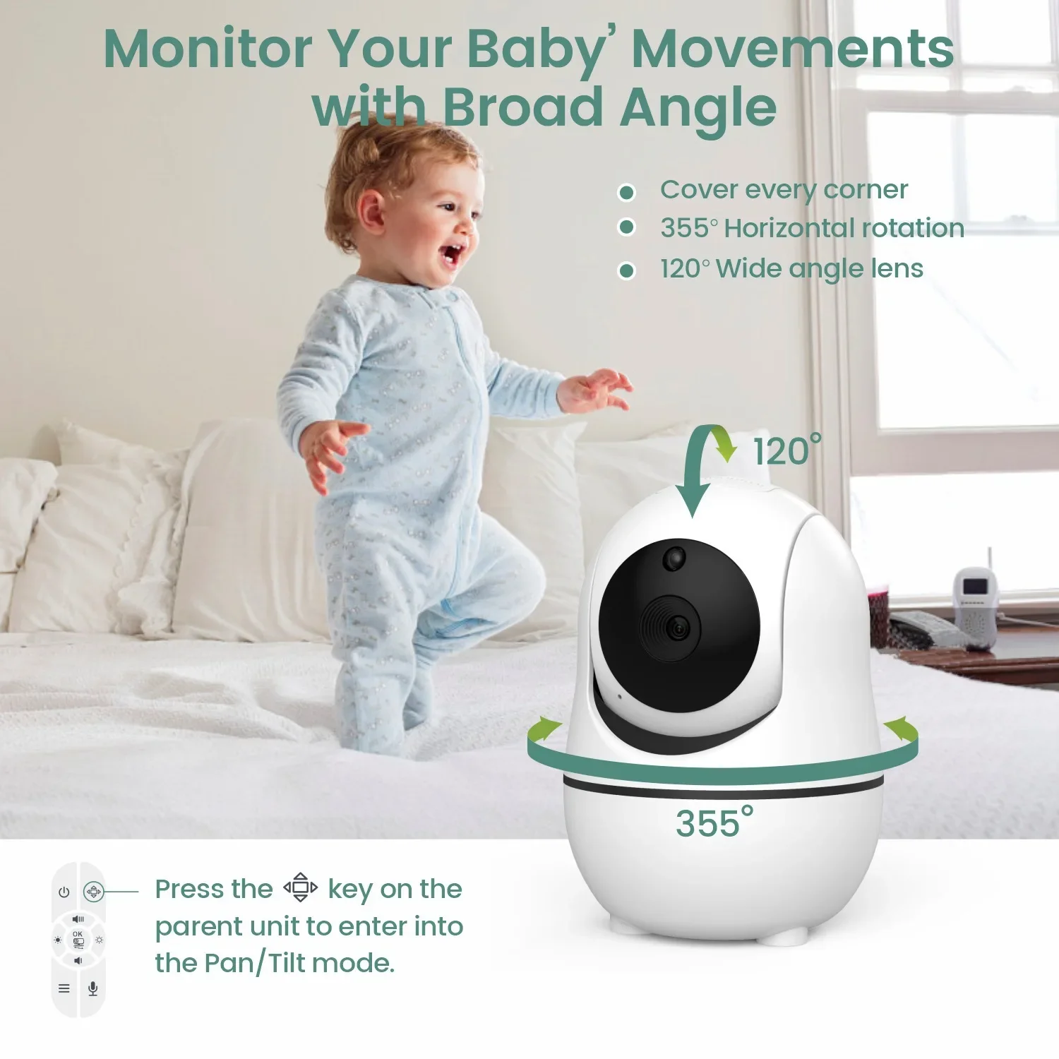 7.0 Inch Video Baby Monitor With Two Camera