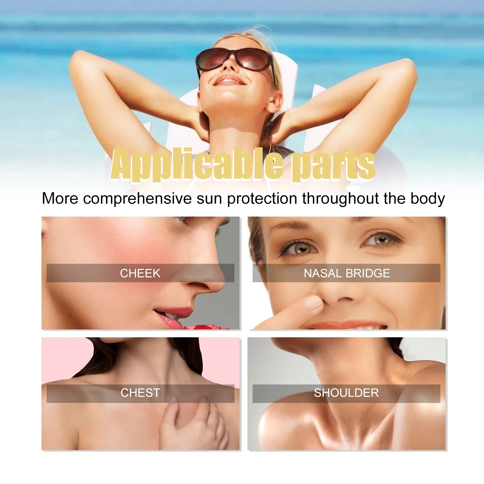EELHOE Sunscreen Whitening Cream Spf50 Uv Protection Sunblock Brightening Face Body Blenching Skin Care Sun Protection Cream 20g