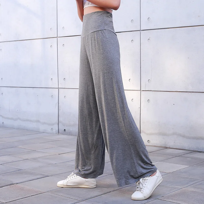 

2023 Spring Summer New Oversized Modal Wide Leg Pants Casual Female 85kg Loose High Waist Home Pants Sleep Bottoms Pants Soft