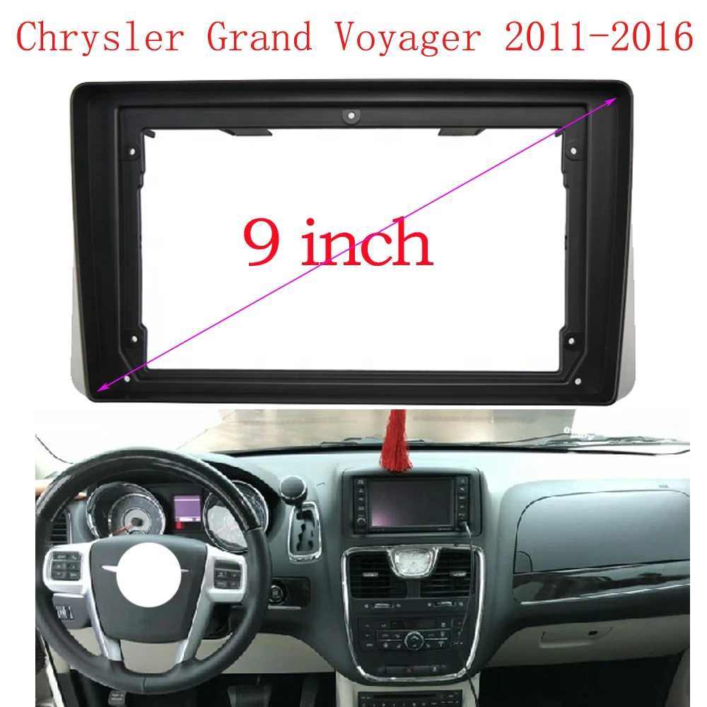 9 Pollici Car Frame Fascia Adapter Canbus Box Decoder Per Chrysler Grand Voyager Dodge Grand Caravan Lancia Voyager 2011-2016