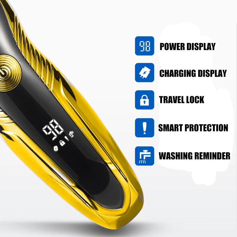 Electric Shavers Men Rechargeable Men Electric Razor USB 3Blades Portable Water Proof Shaving Machine ZOZEN Shavers Electric Shaver