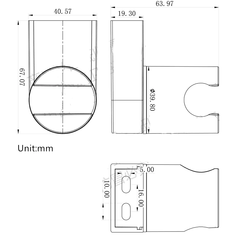 Description Picture 2 of item1PC Shower Bracket ABS Matt Black Shower Fixed Seat Nozzle Seat Hand Spray Adjustable Movable Support Wall Mount