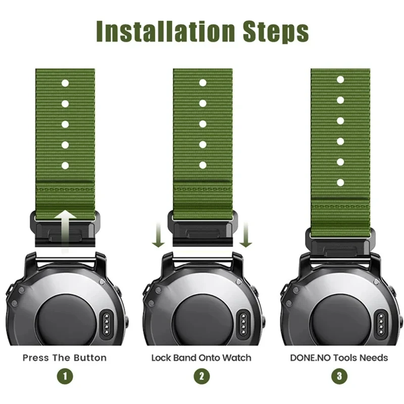 Elastic Woven Nylon Watch Strap - Available in 20, 22, and 26 mm Widths
