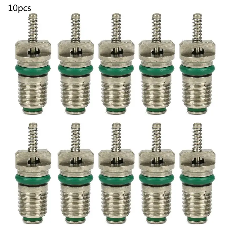 AC R134A Valve Core 10Pcs/Set Automotive Car Air Conditioning Cores Needles Repair Kit Heat Resistant Vehicle Car Accessories
