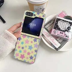 Cute Full - Screen Colorful Stars Shockproof Phone Case - Z Flip 6 or 7 FE (A)