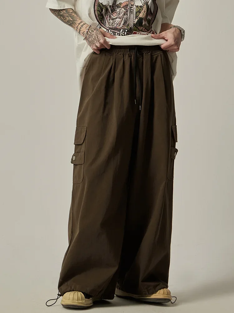 Wide Leg Pants Men Cargo Pants HOUZHOU Japanese Baggy Cargo Pants Men Oversize Wide Leg Trousers Male Loose Casual Streetwear Hip Hop Pocket Autumn