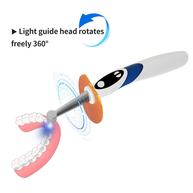 VVDental Kabelloses Aushärtungslicht, 1 Sekunde Aushärtungslampe, Ausgangsintensität 1200–2500 mW/cm2, kabellose LED-Lampe für Zahnarzt