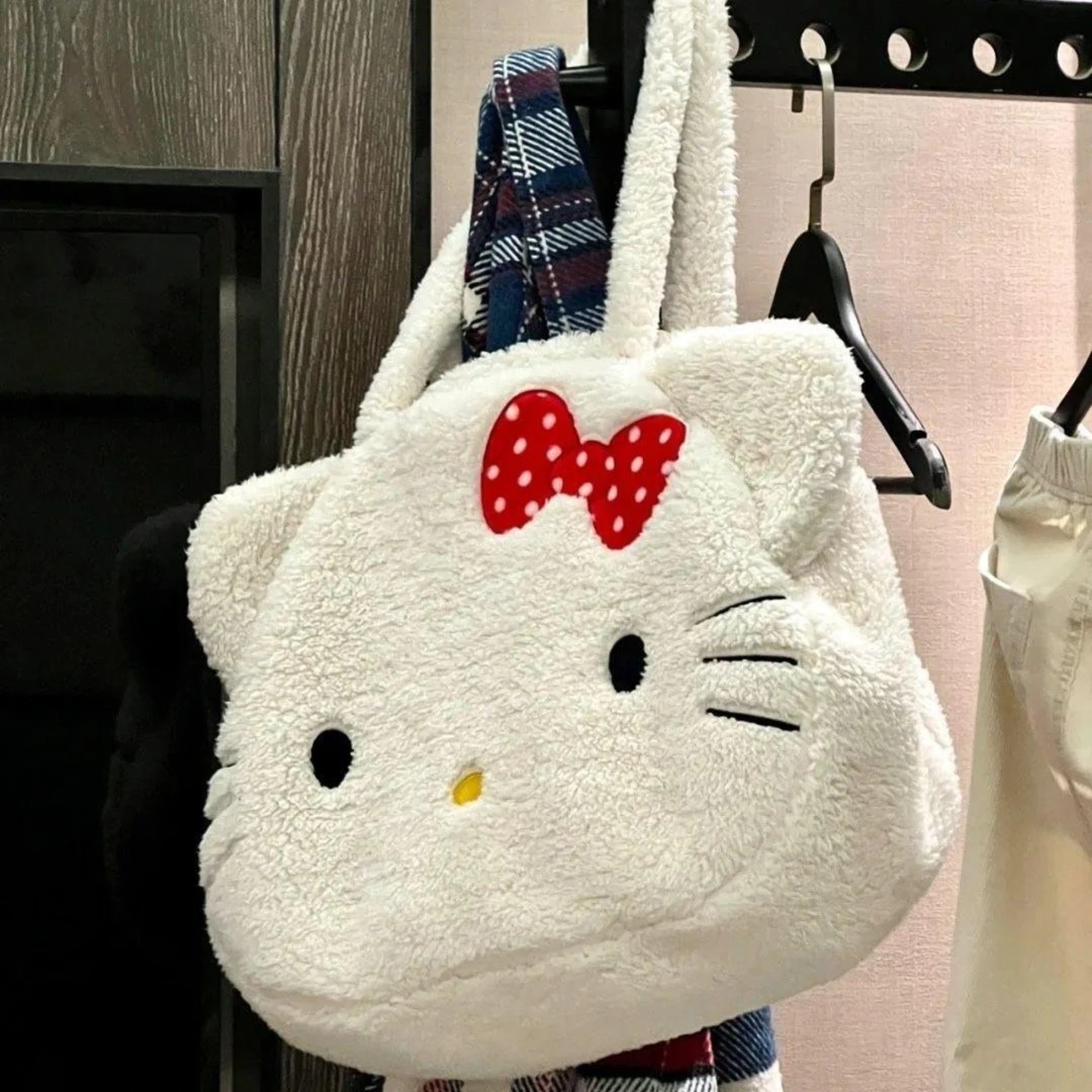 Lovely Hello Kitty Messenger Bag Japanese Style Cat Shoulder Bag Plush Bag  Lolita Handbag School Bag Birthday Gifts For Girl