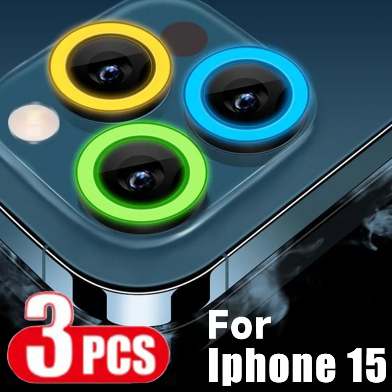 Pellicole Len In Vetro Temperato 3-1Pcs Per Apple Iphone 15/15 Pro/15 Plus/15 Pro Max Protezione Dell'Obiettivo Della Fotocamera Luminosa Per Iphone 1
