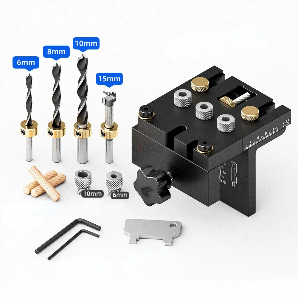 Universal 3 In 1 Woodworking Doweling Jig Kit Pocket Hole Jig Locator Drill Guide for Cabinet Furniture Assembly DIY Tools