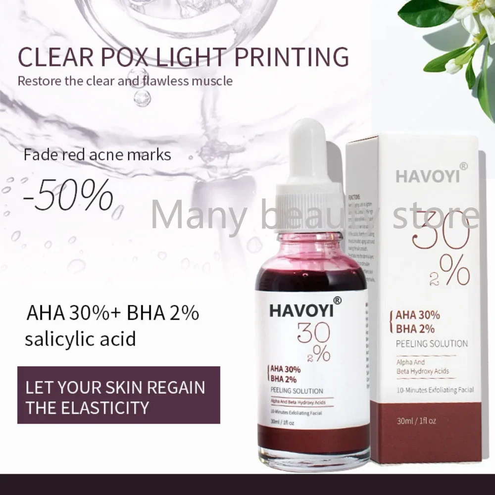 

AHA 30%+BHA 2% Salicylic Acid Serum 30ml Fruit Acid Oil-control Acne Treatment Hydration Repairing and Smoothing Skin Care