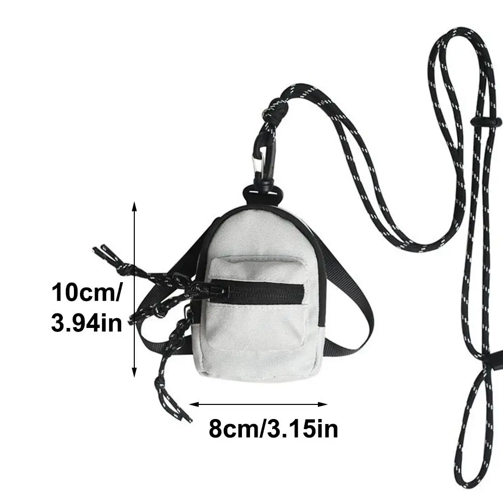 Mini Backpack Compact EDC Pouch Coin Purse Oxford Small Mini Keychain Wallet Simple Utility Zipper Pocket