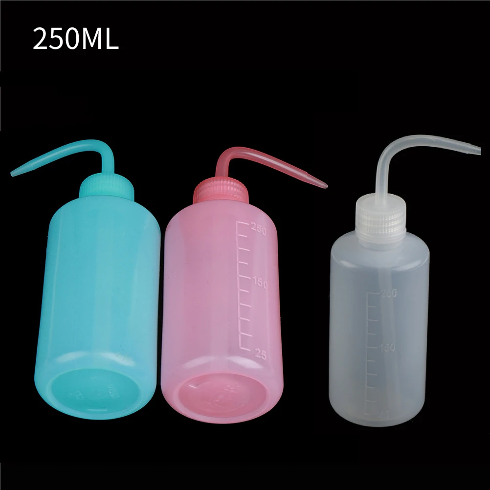 

250ml Clear Plastic Blow Washing bottle Tattoo Wash Squeezy Measuring Bottle For Laboratory Tools