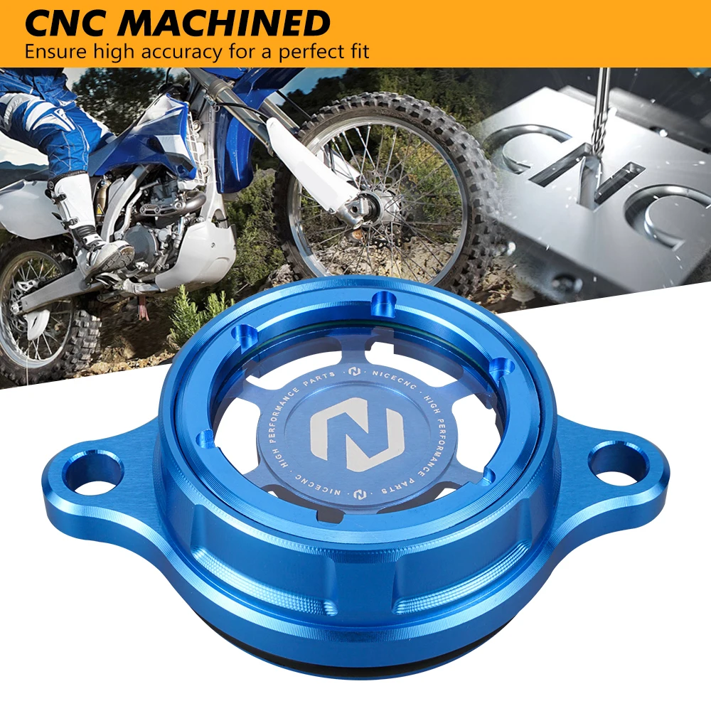 NICECNC Für Yamaha YZ250F 2014-2024 YZ450F 2010-2022 Motorrad Transparenter Motorölfilterdeckel YZ250FX YZ450FX WR250F WR450F – Detail 3