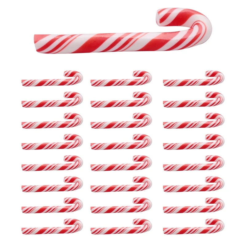 100Pcs Red And White Handmade Christmas Candy Cane Miniature Food 100pcs-red-and-white-handmade-christmas-candy-cane-miniature-food