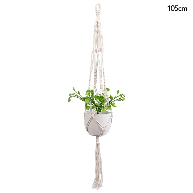 Macrame Handmade Plant Hanger Baskets Flower Pots Holder Balcony Hanging Decoration Knotted Lifting Rope Home Garden Supplies L