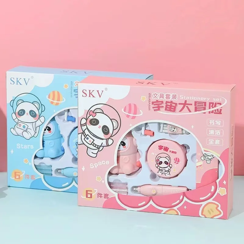 

Graduation gift cartoon electric stationery set learning supplies automatic pencil sharpener portable stationery set