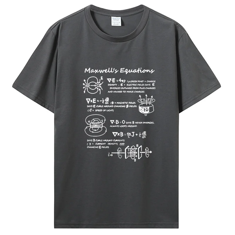 재미 있은 전자기 물리학 맥스웰 방정식 공식 T 셔츠 코튼 Tshirt 생일 선물 여름 스타일 T-셔츠 남성 의류
