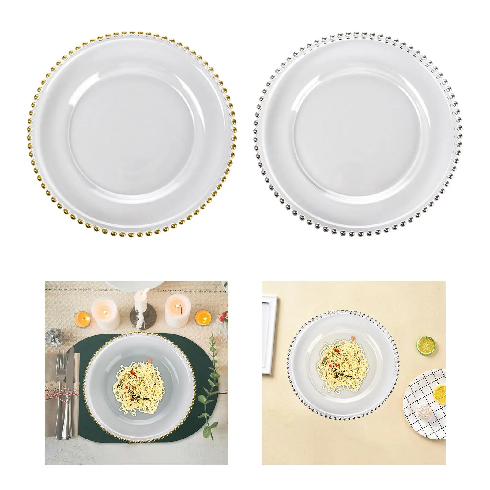 Glass Dinner Dish Western Food Plate Dinnerware Serving Dish for Cold Dish