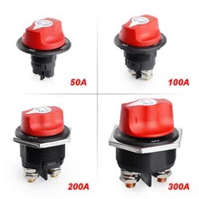 DC 12V 50A 100A 200A 300A Car Rally Battery Switch Disconnecter Power Isolator Cut Off Switch Kit For Truck Car Motorcycle Boat