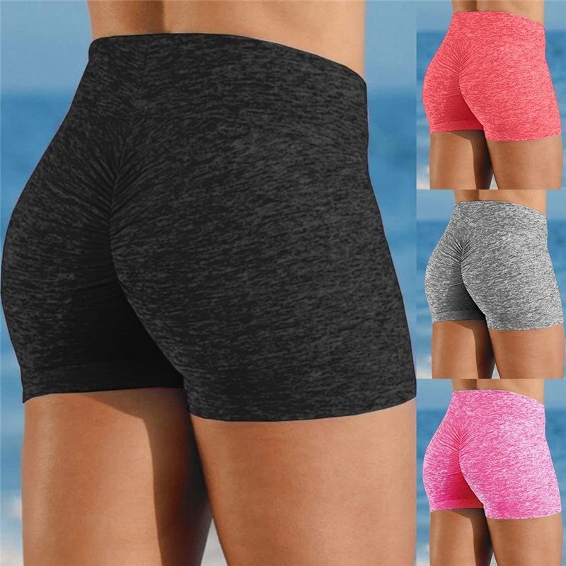 

Women's Sports High Waist Shorts Breathable Shorts Fashion Women Solid Color Shorts Hot Sale Skinny Women Shorts For Female